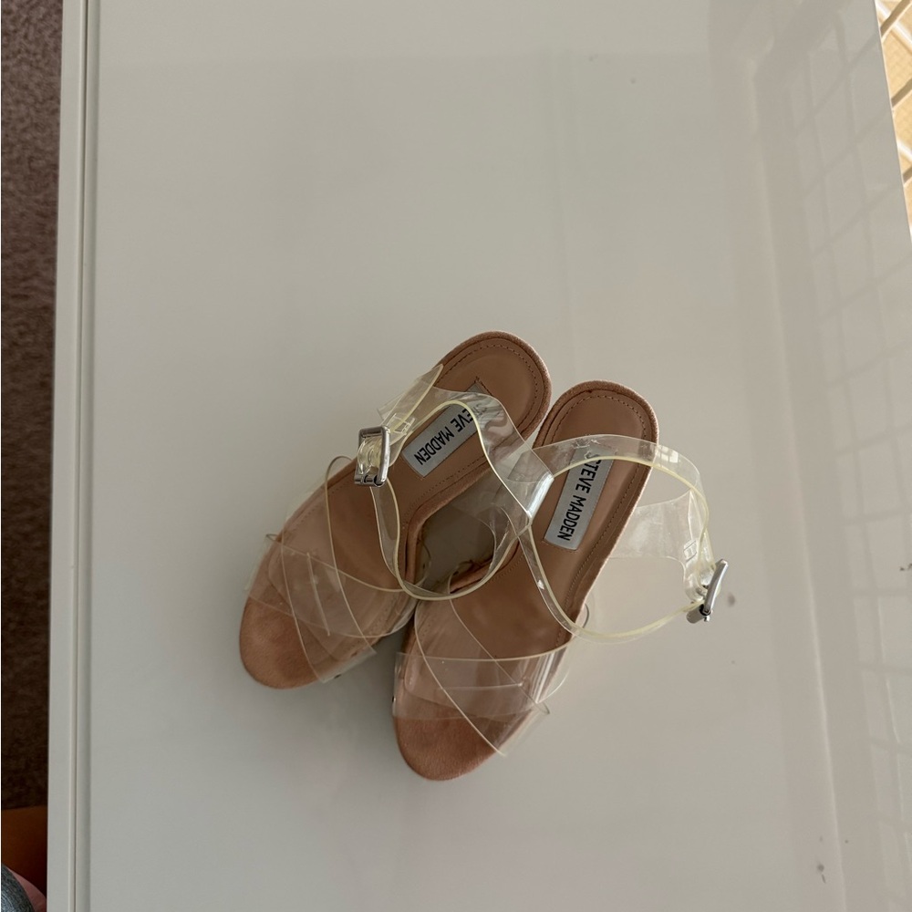 Transparent Platform Wedge Sandals - image 2